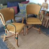 Paire de fauteuils en rotin