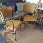 Paire de fauteuils en rotin