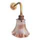 Bronze wall light with grooved clear glass, early 20th century