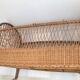 60s wicker rattan cradle bed