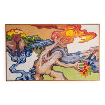 Peinture abstraite d'une figure au soleil n°1