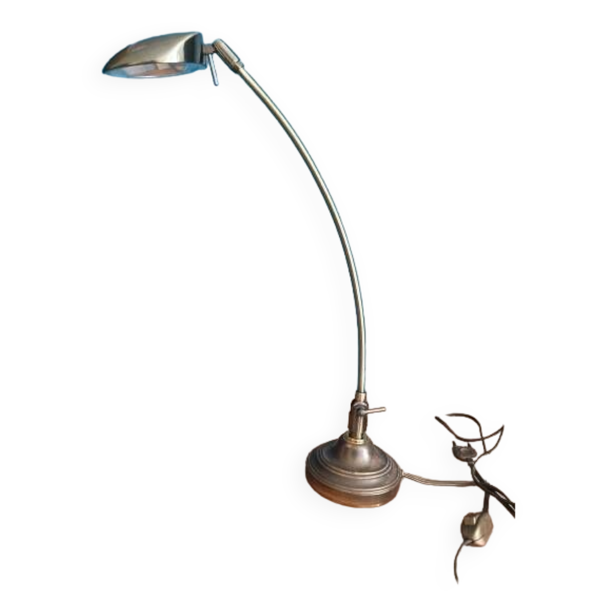 Loft bedside desk lamp patinated gold metal