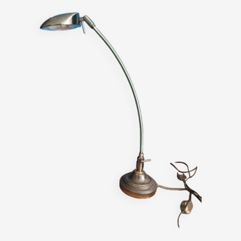 Lampe de bureau chevet Loft métal doré patiné