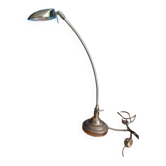 Lampe de bureau chevet Loft métal doré patiné