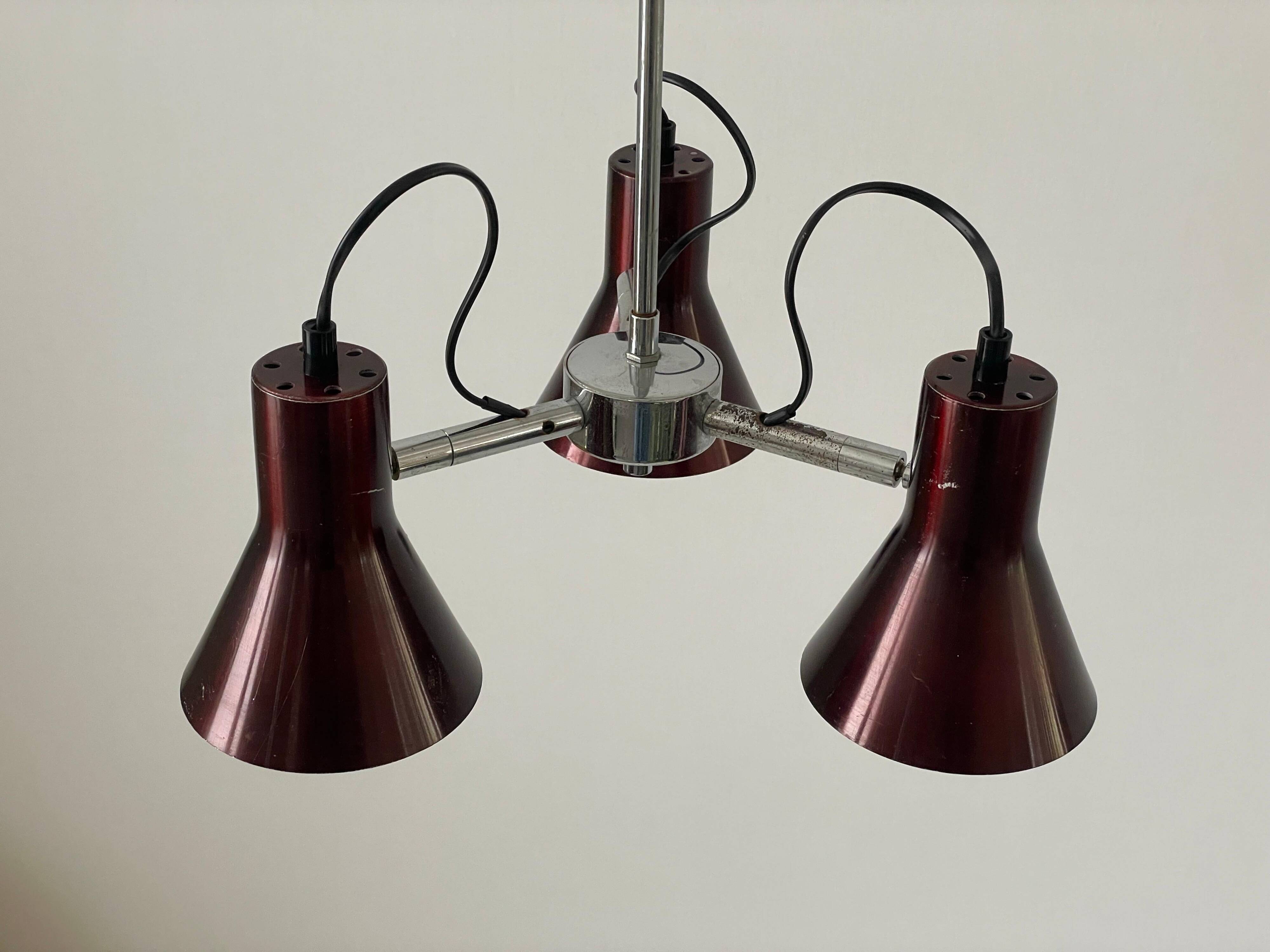 A Space Bordeaux ceiling light with 3 arms, 1970s, Germany