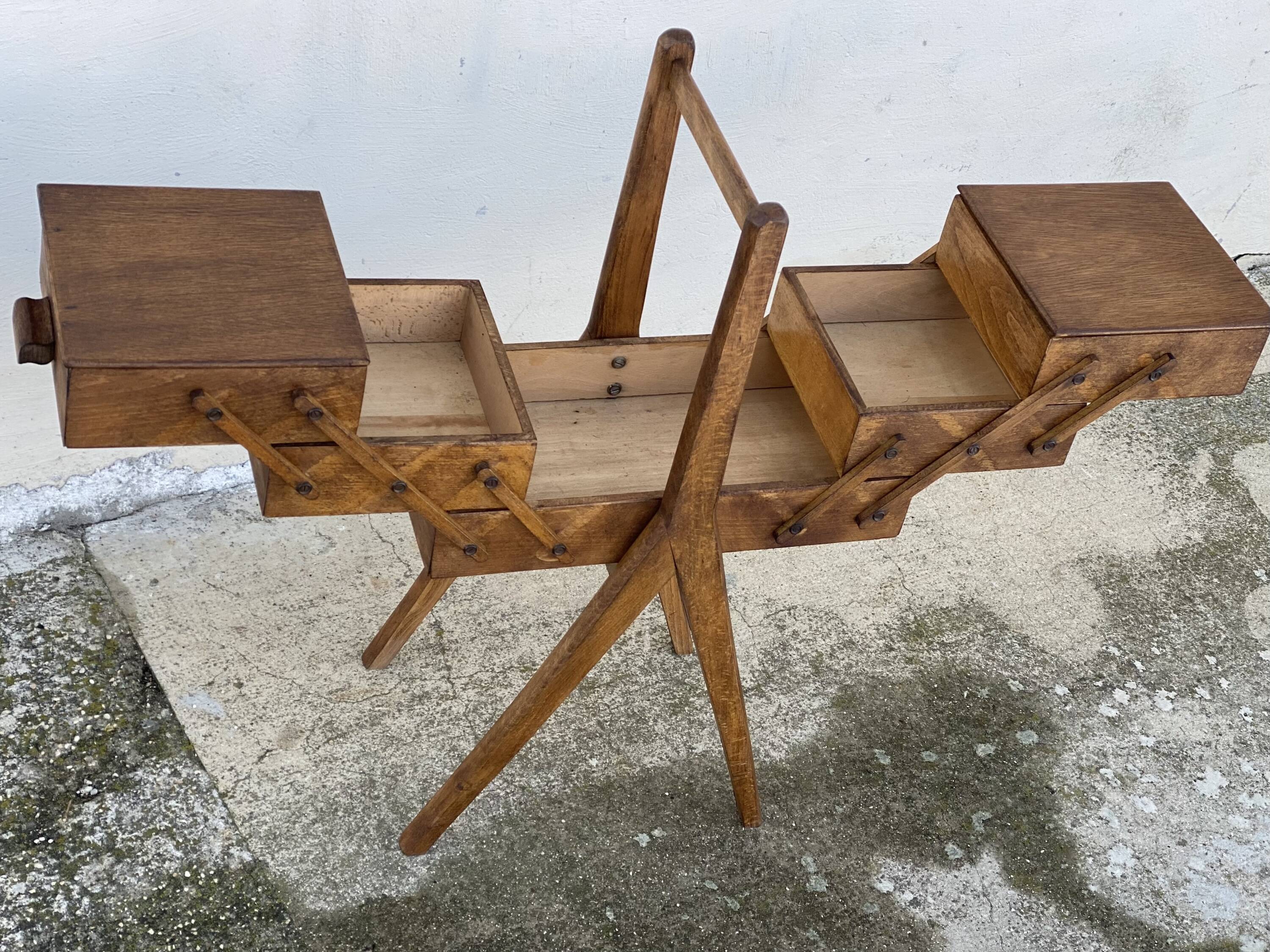 Vintage 1960s sewing table with splayed legs