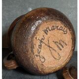 Ceramic covered pot by Jean Marais signed, Vallauris 80s