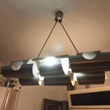 Space Age brushed aluminum pendant chandelier from the 70s