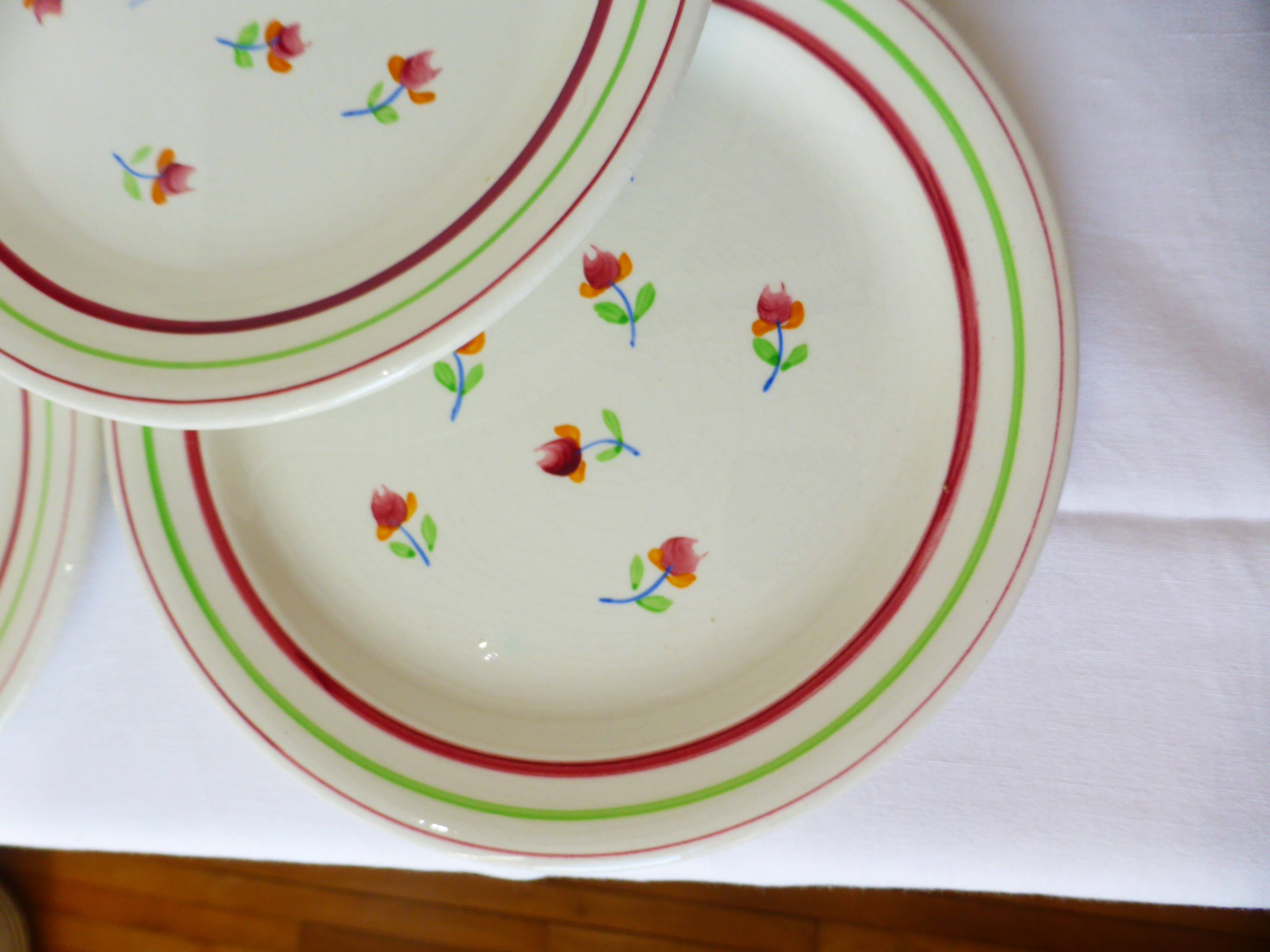 5 flat plates of Gien model Marie Laure 220536