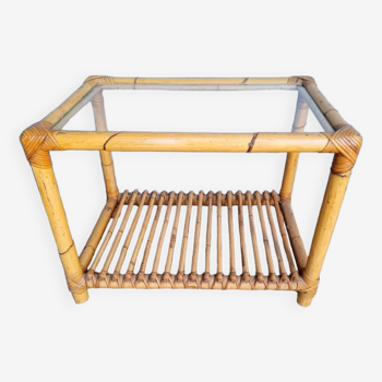 Rattan end coffee table 2 levels ep 1970