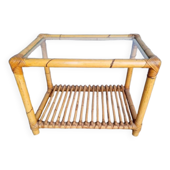 Rattan end coffee table 2 levels ep 1970