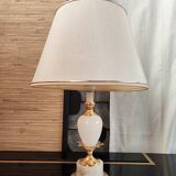 Alabaster and gilded brass lamp