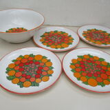 Gien ceramic "desserts" service - fruit, cake, cream