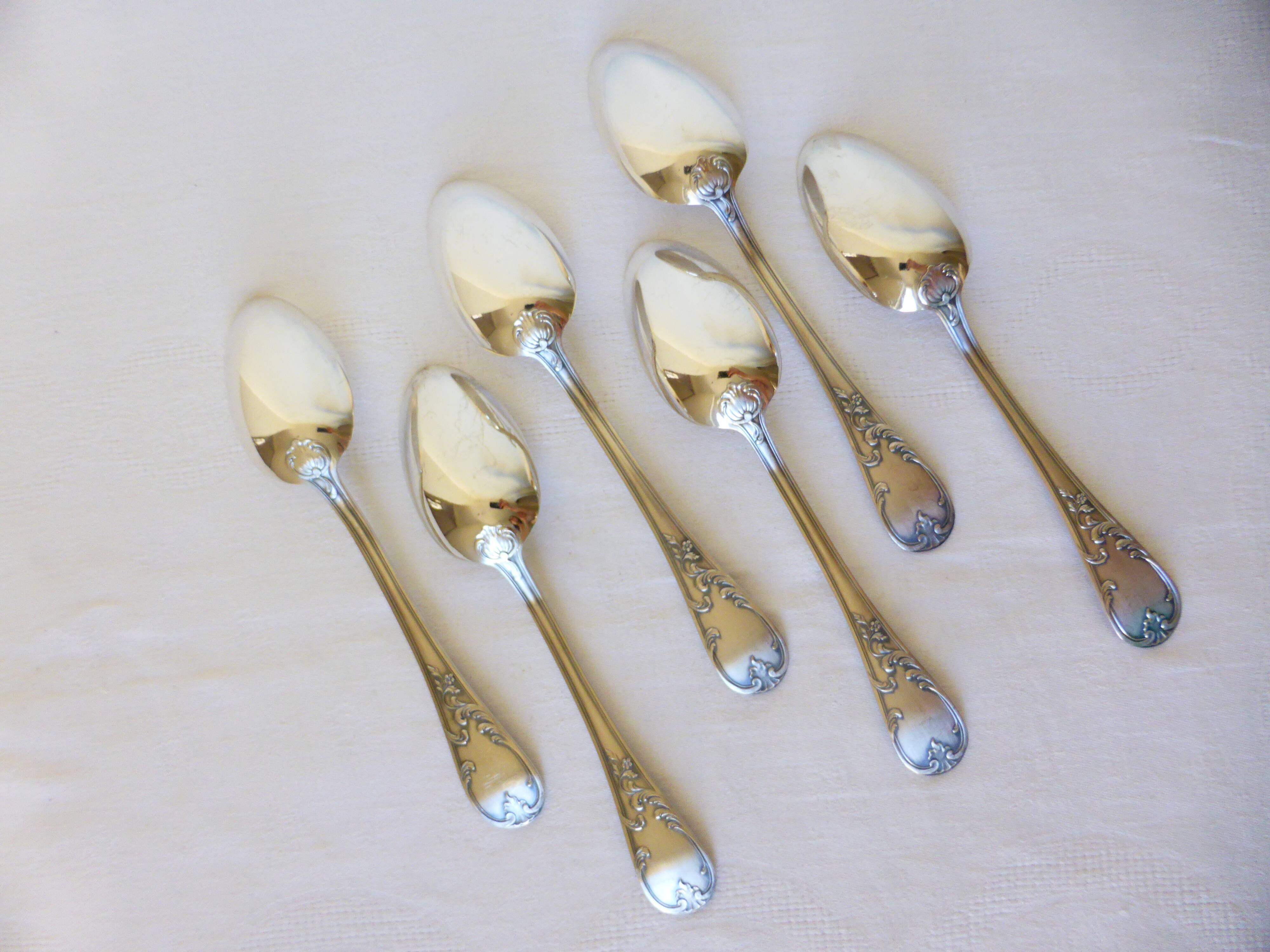 6 vintage silver metal tablespoons 2106267