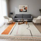 Modern orange Berber rug