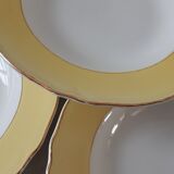 Lot de 5 assiettes creuses Badonviller jaune poussin années 50-60