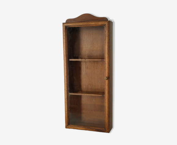 Vitrine murale artisanale en bois vintage