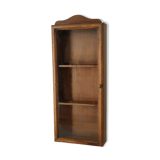 Artisanal wall display case in vintage wood