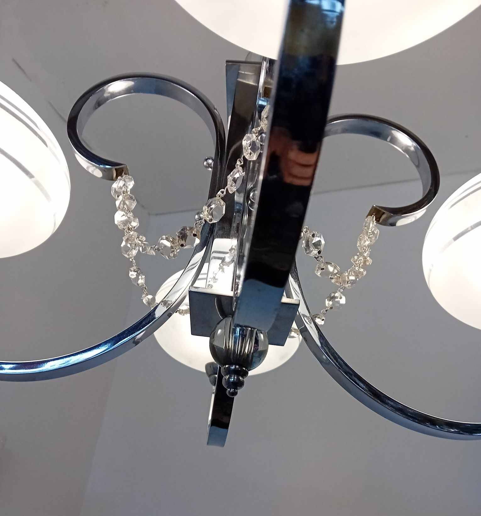 Art deo chandelier 1930 with 4 arms of light.