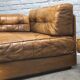 Cognac leather patchwork modular sofa or daybeds, 1970s