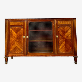 Low sideboard in marquetry style Louis XVI late nineteenth century