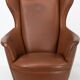 Mid-Century Italian Wingback Armchair in Leatherette, 1950s