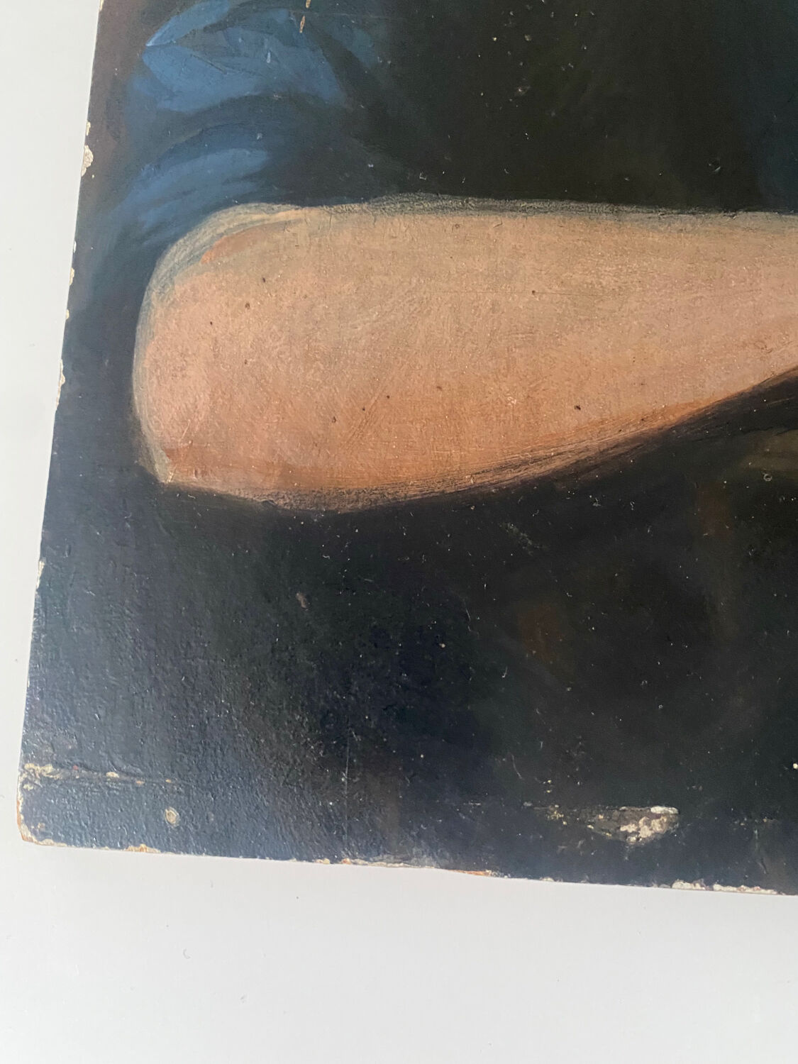 Portrait woman oil on wood