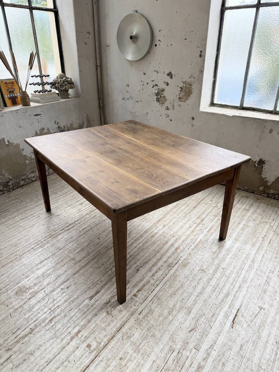 Large “square” oak farmhouse table 1950