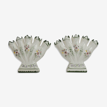 Vases soliflore faience vintage