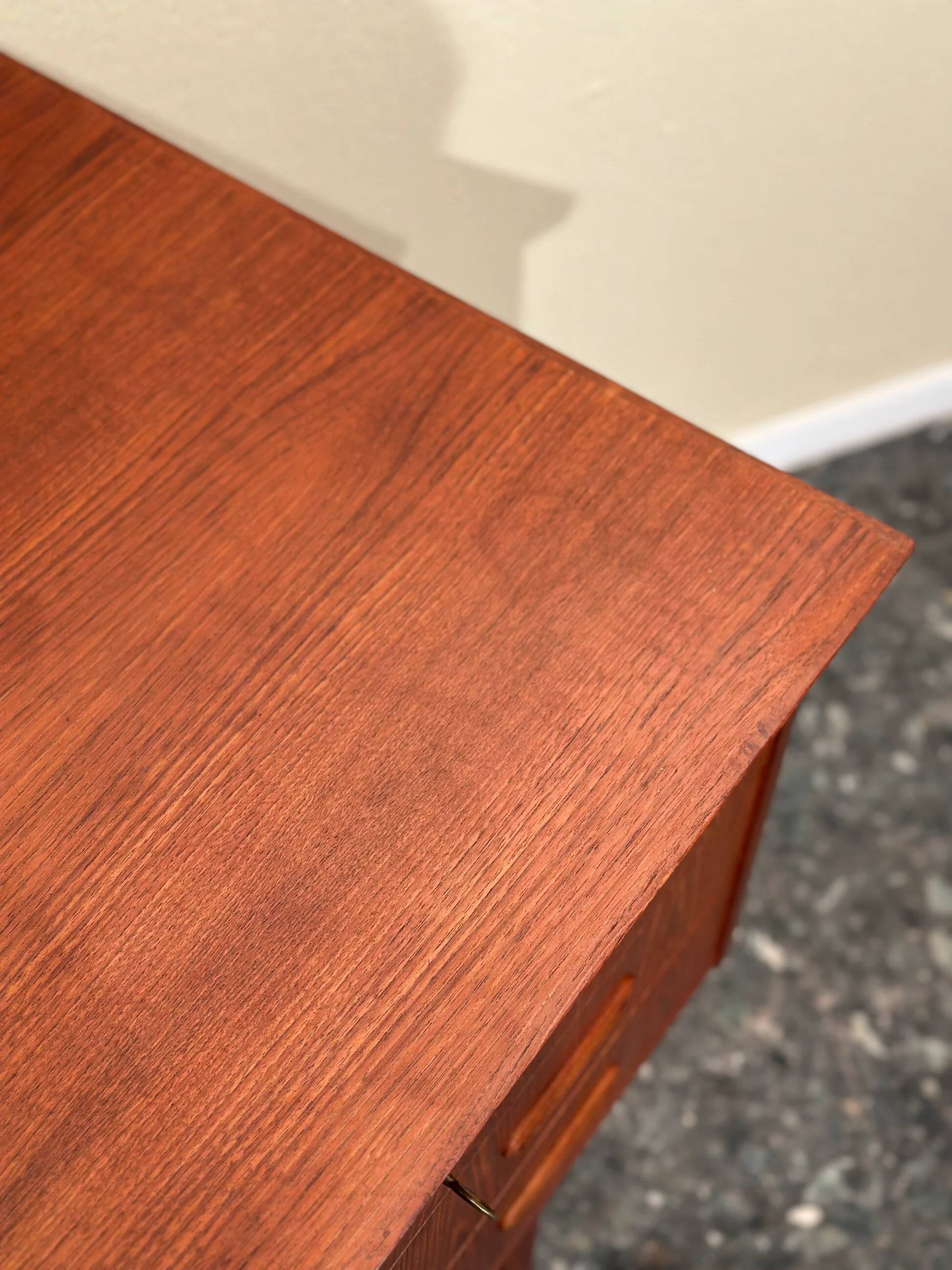 Danish teak freestanding desk