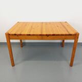 Vintage 60s 70s pine rectangular dining table with extension