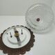 Ceiling lamp glass diamond tip and brass 70's