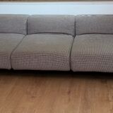 Kartell 3-seater sofa largo (black - houndstooth fabric and steel)