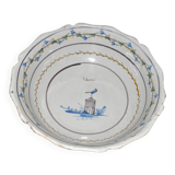 Nevers earthenware bowl with revolutionary decoration, 18th century