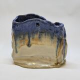 Ceramic pottery vase in relief signed angilella