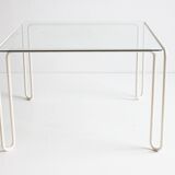 Table basse vintage à structure en métal courbé, 1960