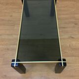 Table basse italienne années 70 noir et doré