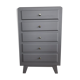 Wooden dresser painted five drawers tapered feet, vintage 60s