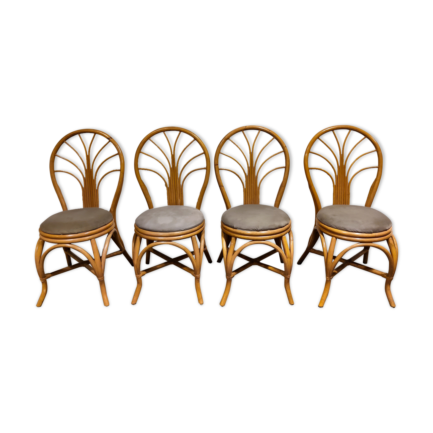 Vintage bamboo dining chairs, 1960s