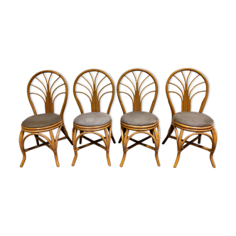 Vintage bamboo dining chairs, 1960s