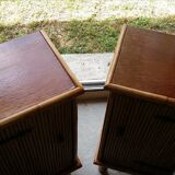 Pair of rattan bedsides