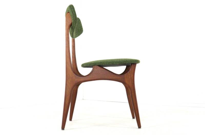 Set of 4 dining chairs 'Cindy' - new upholstery - mid century modern - teak