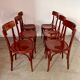 Set of 6 vintage 70s curved varnished wood bistro chairs