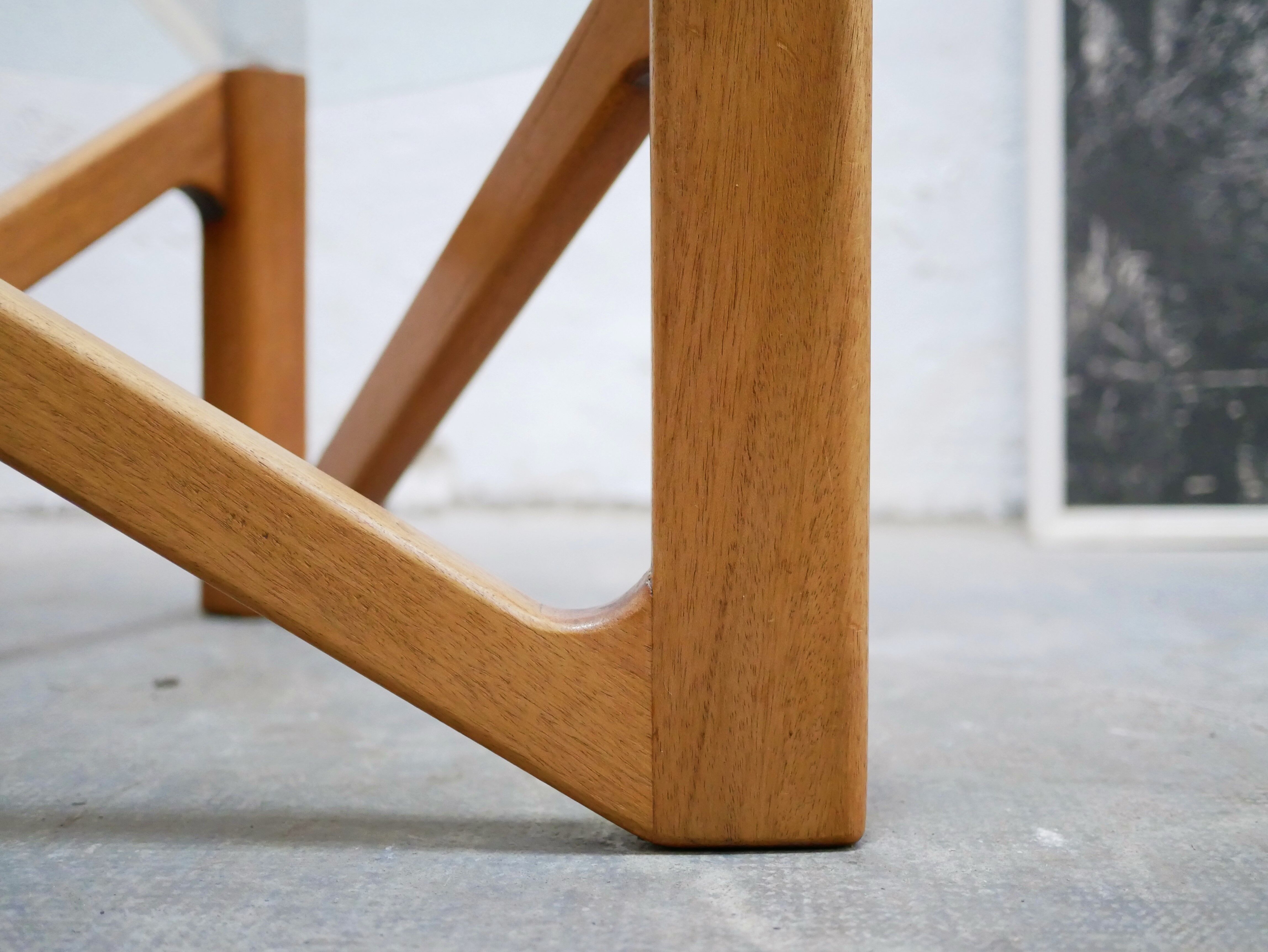 Vintage coffee table in wood and glass