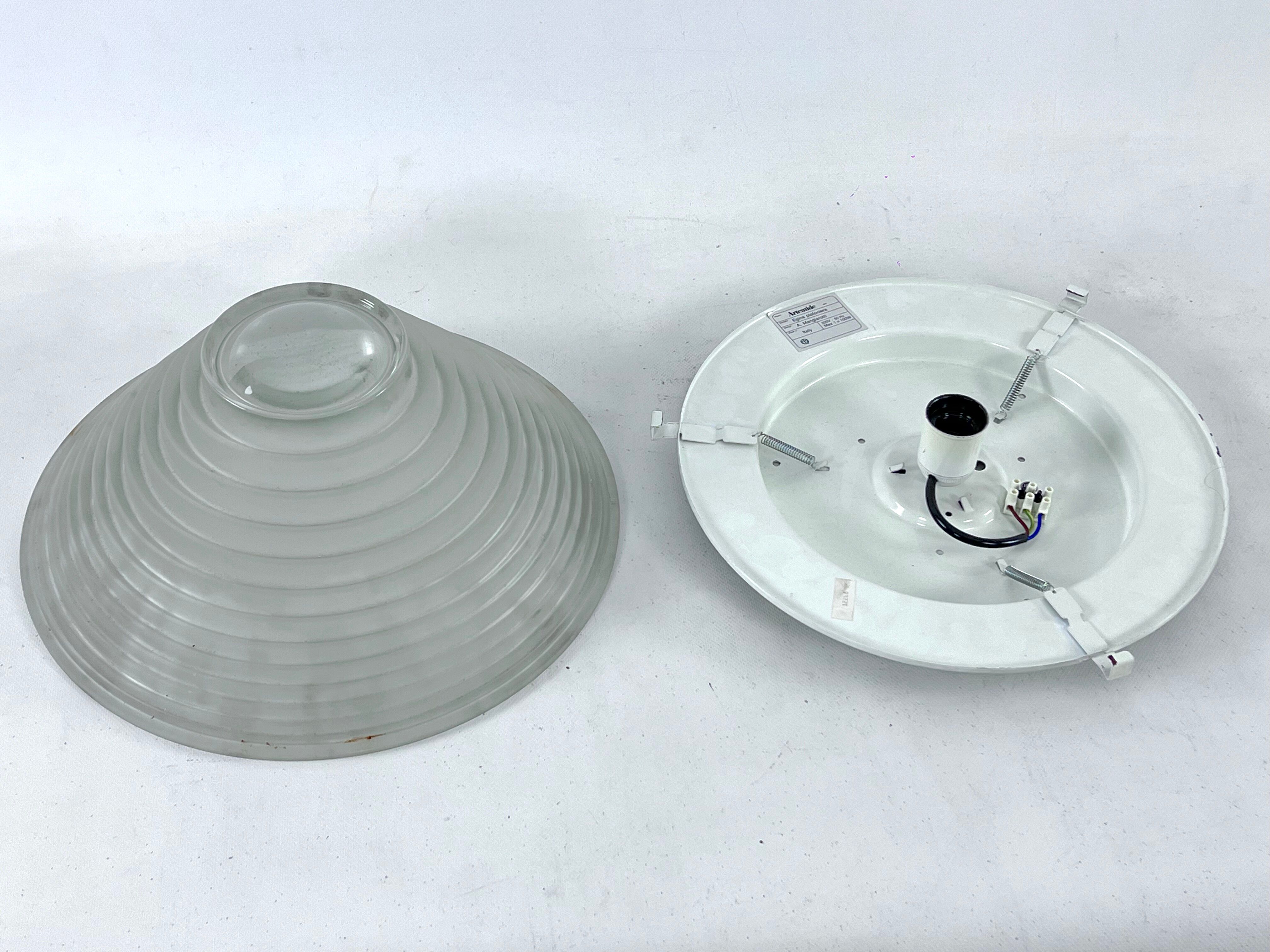 Vintage Large Egina 38 ceiling lamp by Angelo Mangiarotti for Artemide. Italy 1970s