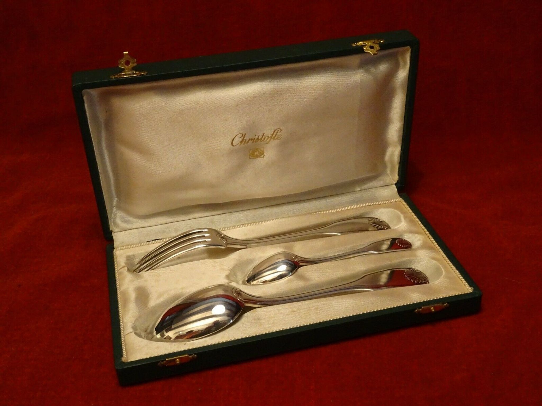 Christofle Vendôme box spoon fork small silver metal spoon