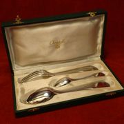 Christofle Vendôme box spoon fork small silver metal spoon