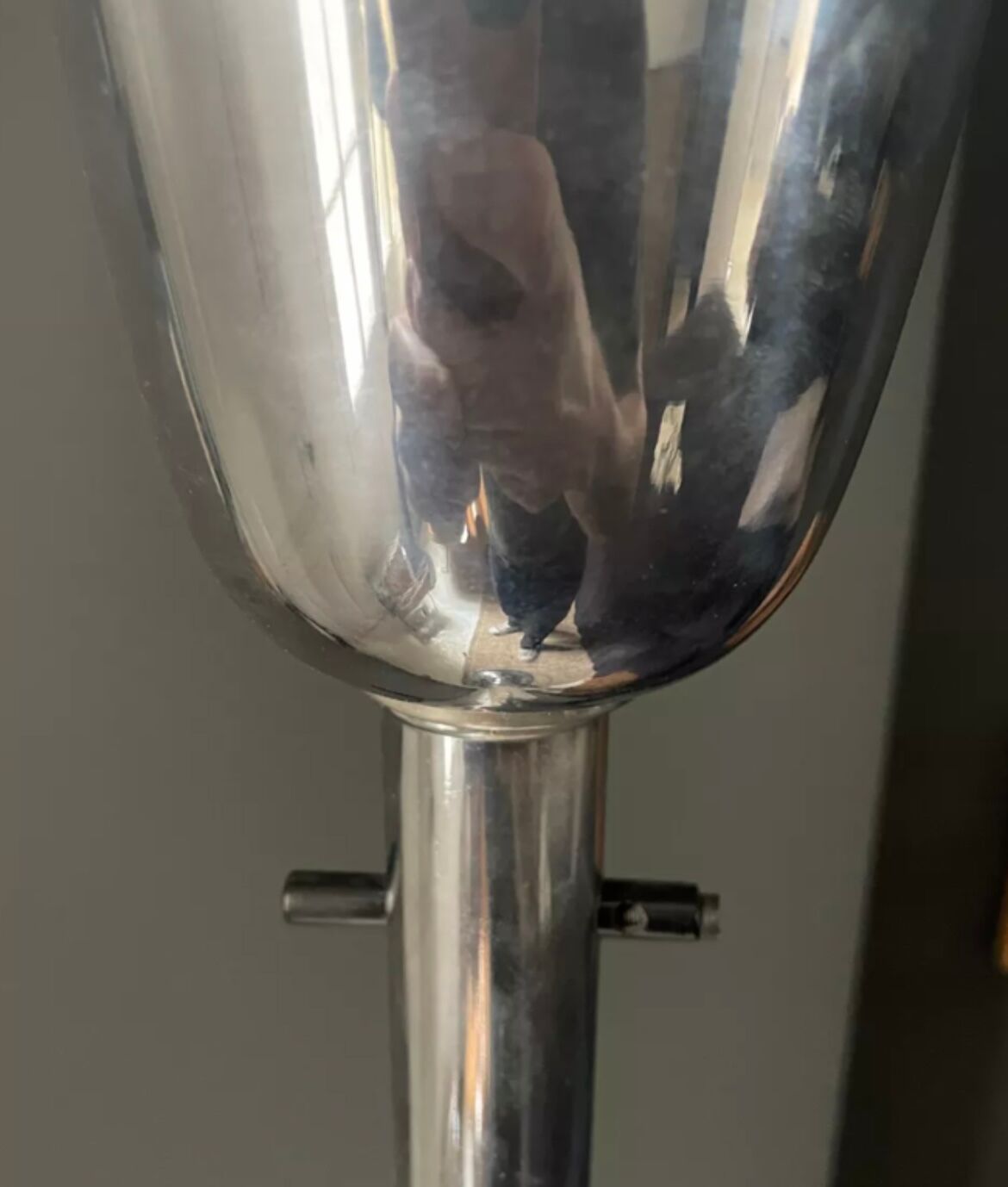 Vintage art deco floor lamp, chrome metal, France 1930