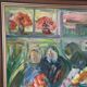 Huile sur toile suédoise – « Intérieur avec figures » par Erik Lo (1914–2004)