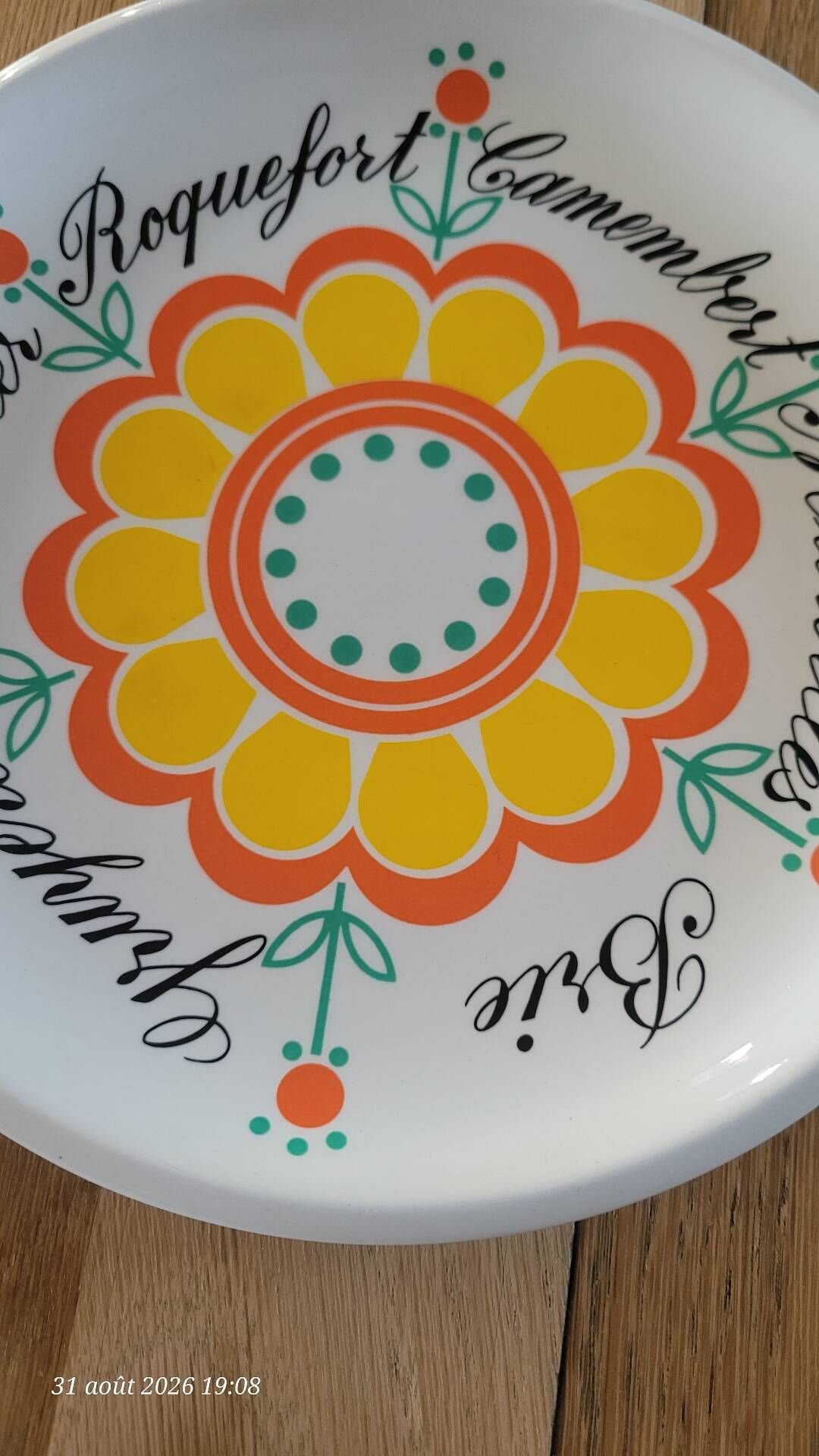 6 retro cheese plates